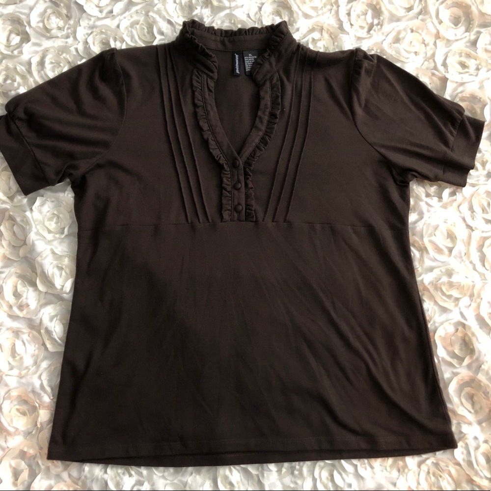 Brown short sleeve top - Picture 1 of 4
